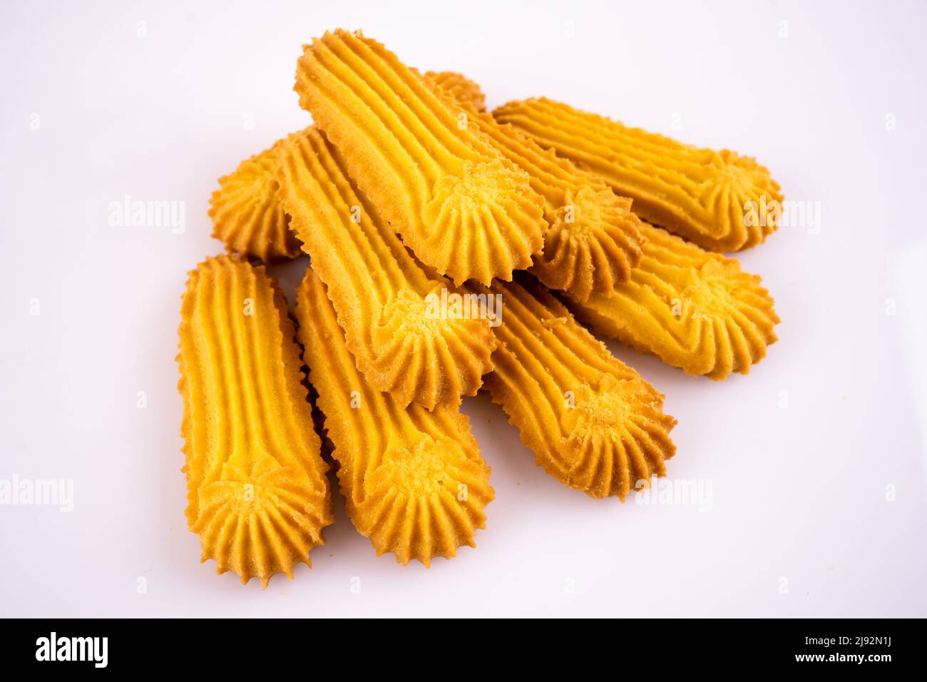 biscuits handmaded on a plate at white background Stock Photo