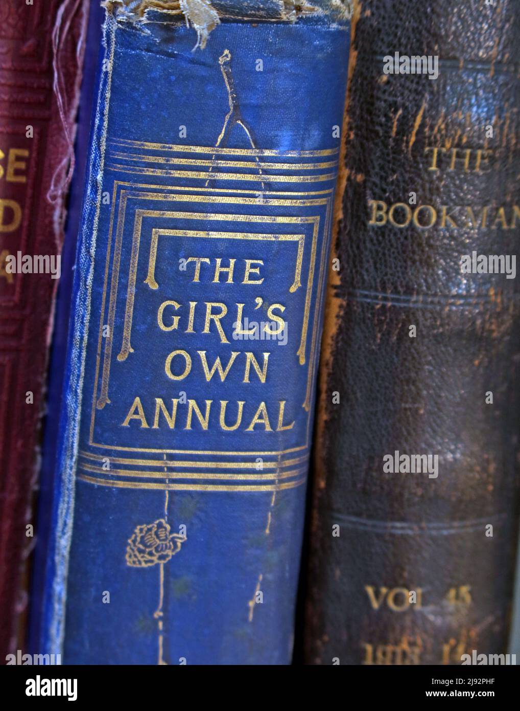 The Girls Own Annual, historic copy, classic book in blue Stock Photo