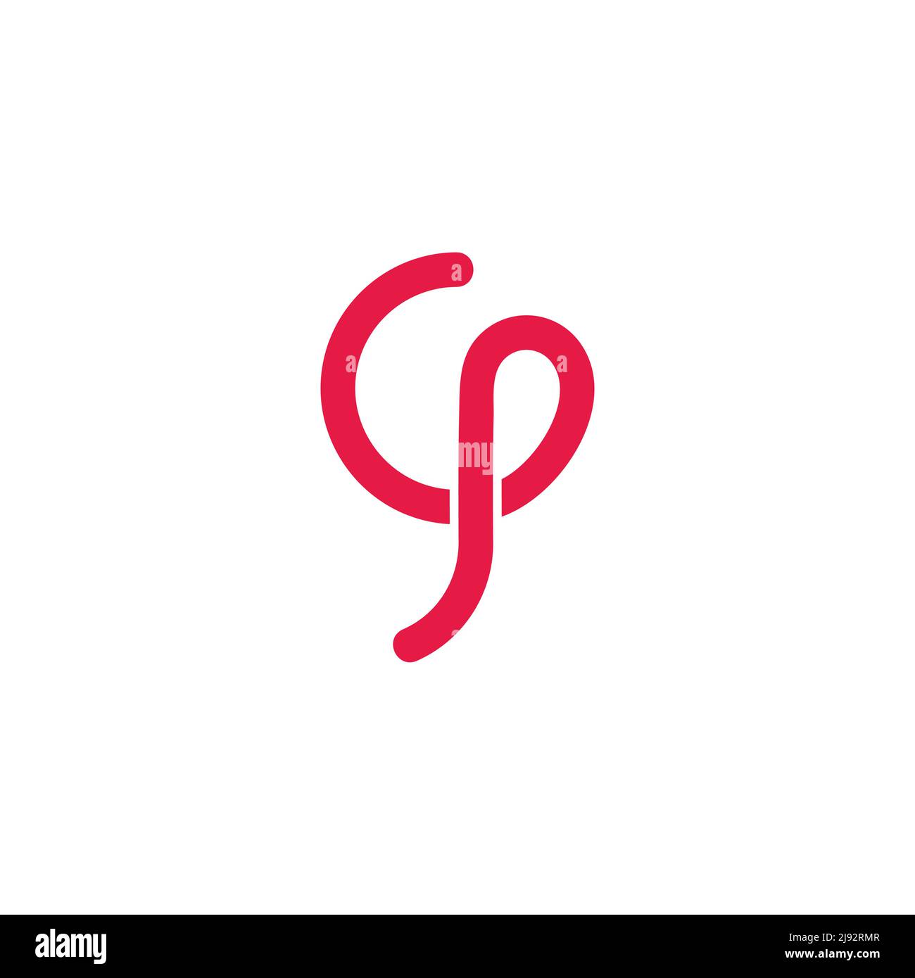 letter cp loop geometric line logo vector Stock Vector