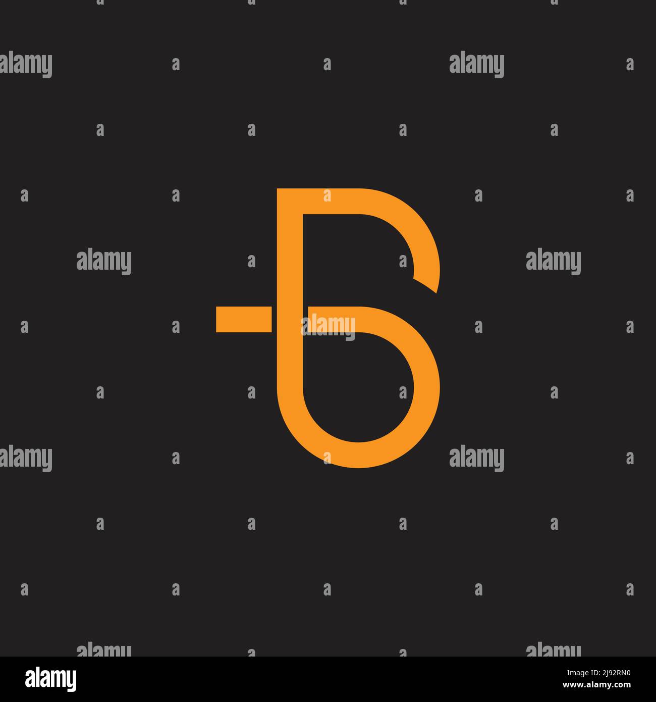 letter rb simple abstract geometric logo vector Stock Vector