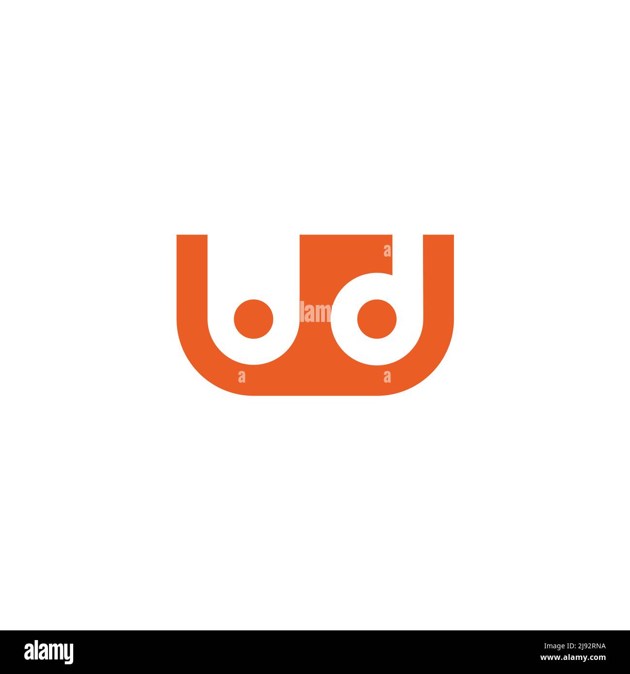 letters ud simple geometric dots logo vector Stock Vector
