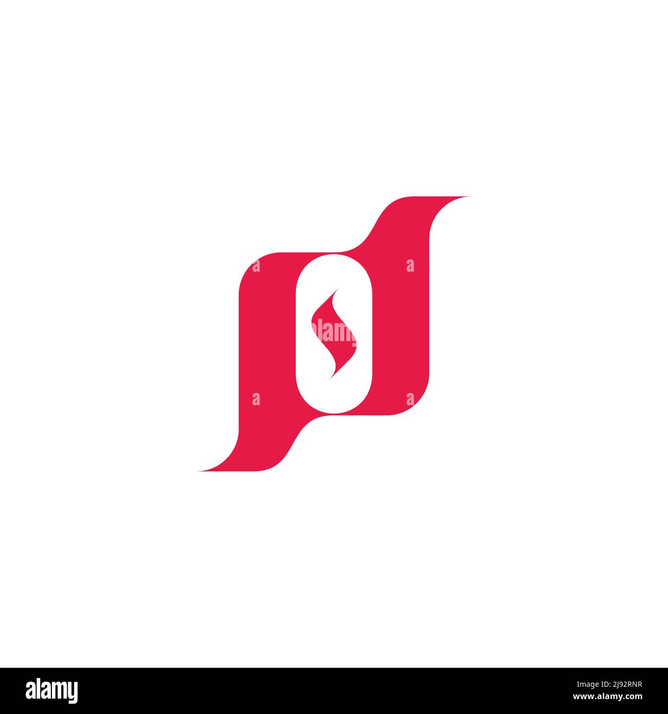 letter pd linked curves geometric logo vector Stock Vector