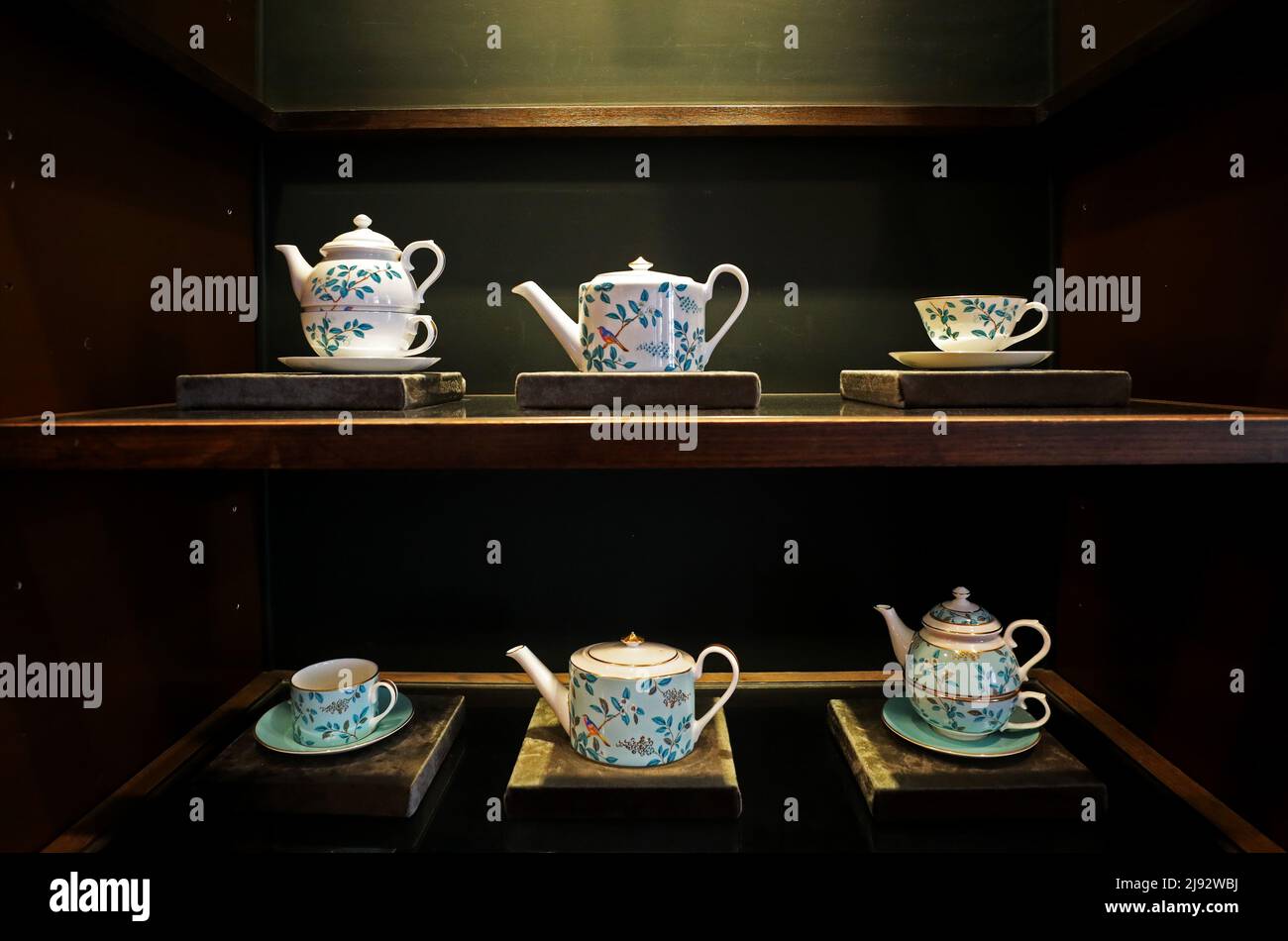 London, Britain. 19th May, 2022. Tea sets are seen in Fortnum & Mason