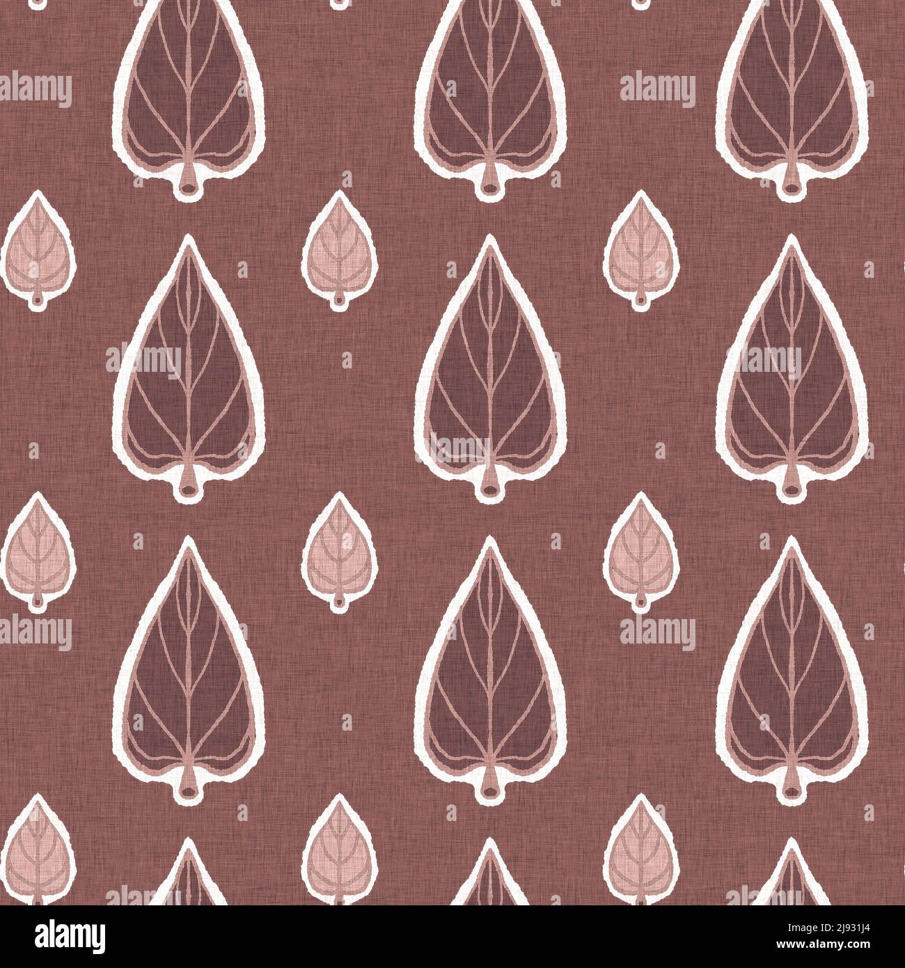 Gender neutral pink foliage leaf seamless raster background. Simple