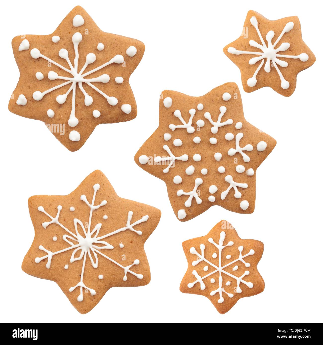 Set of Gingerbread stars isolated on a white background Stock Photo - Alamy