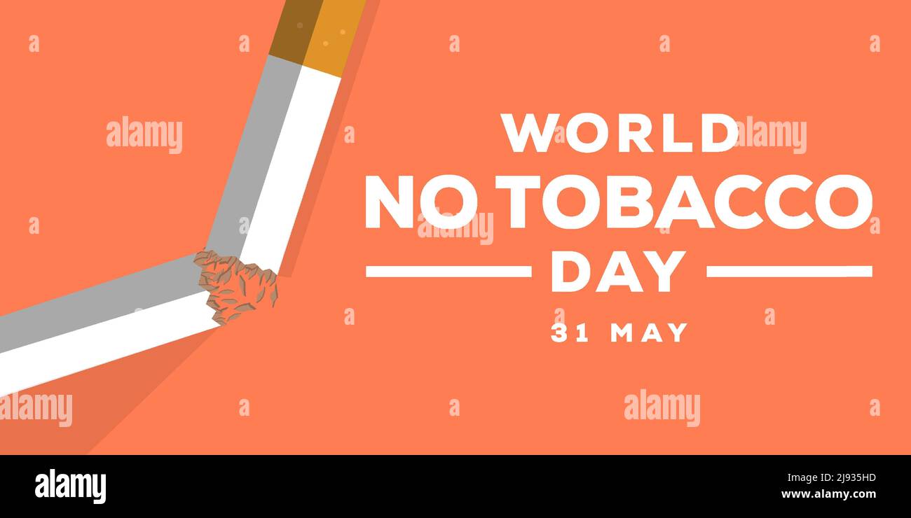 flat world no tobacco day background illustration design banner poster Stock Vector