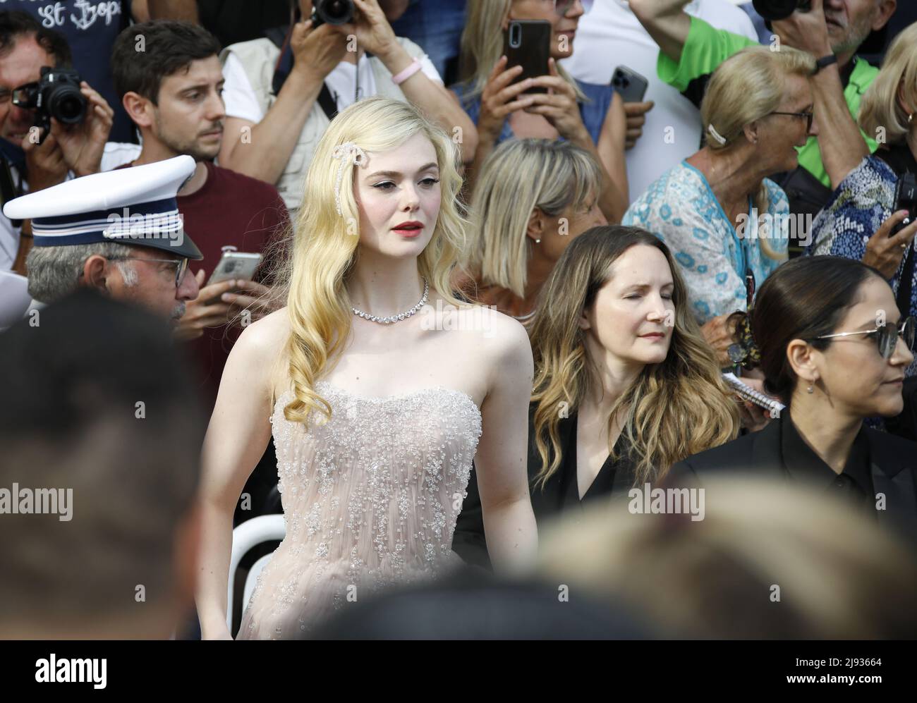Cannes, France. 18th May, 2022. Elle Fanning attends the screening of
