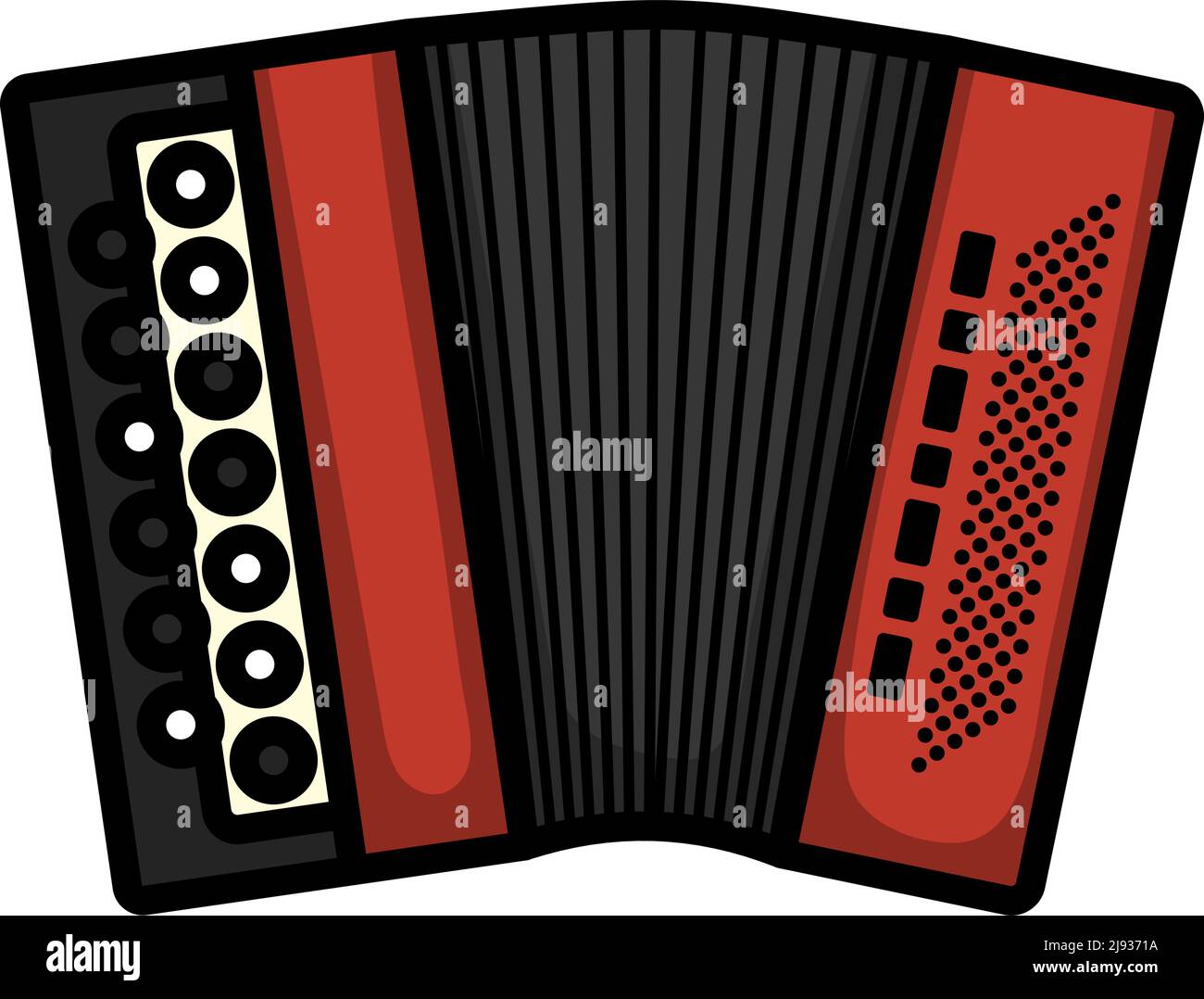Accordion Icon. Editable Bold Outline With Color Fill Design. Vector ...