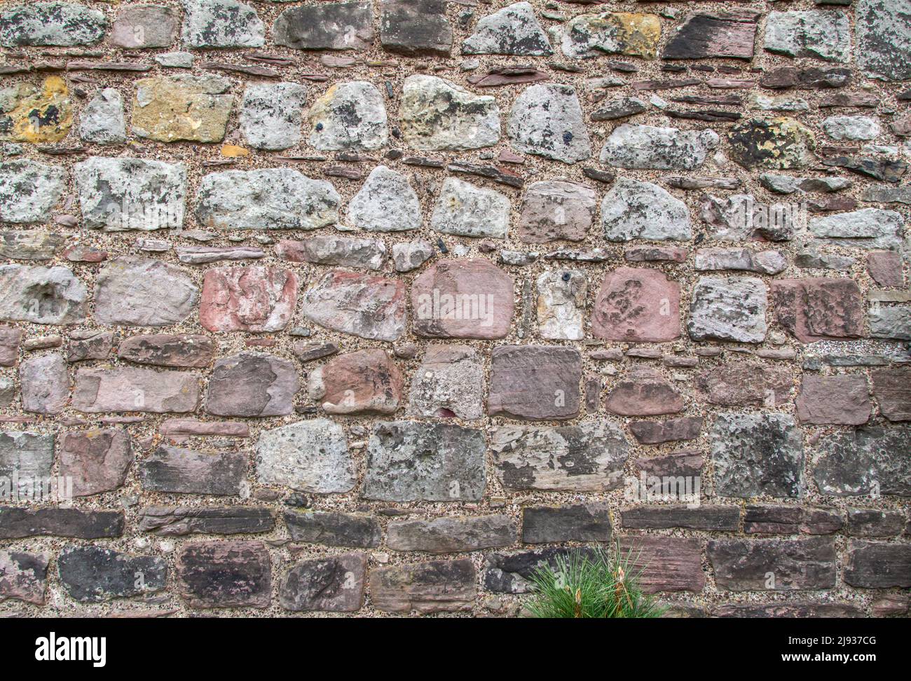 Beautiful old medieval European stone wall texture background, with ...