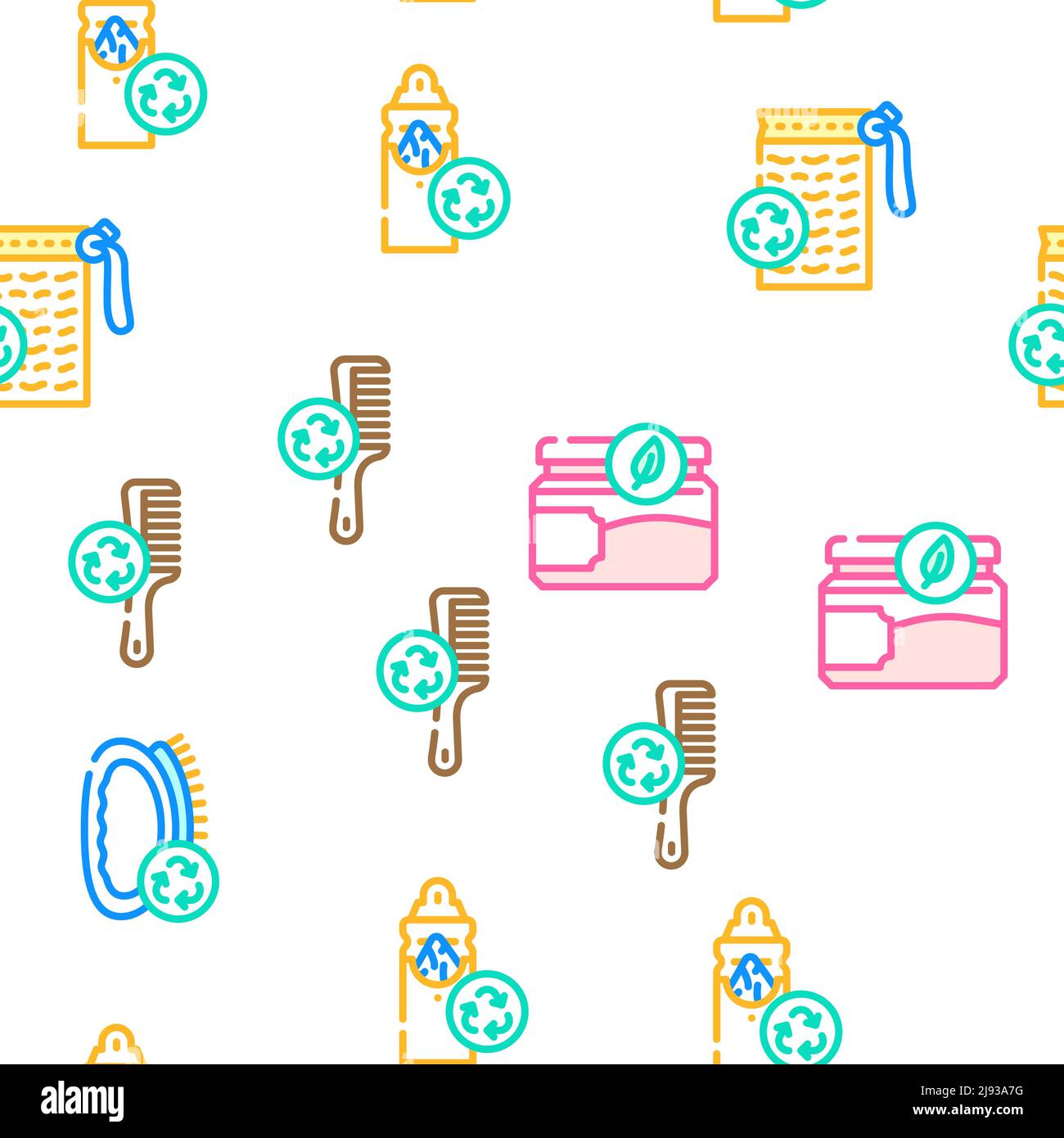 Zero Waste Products Vector Seamless Pattern Stock Vector Image & Art ...