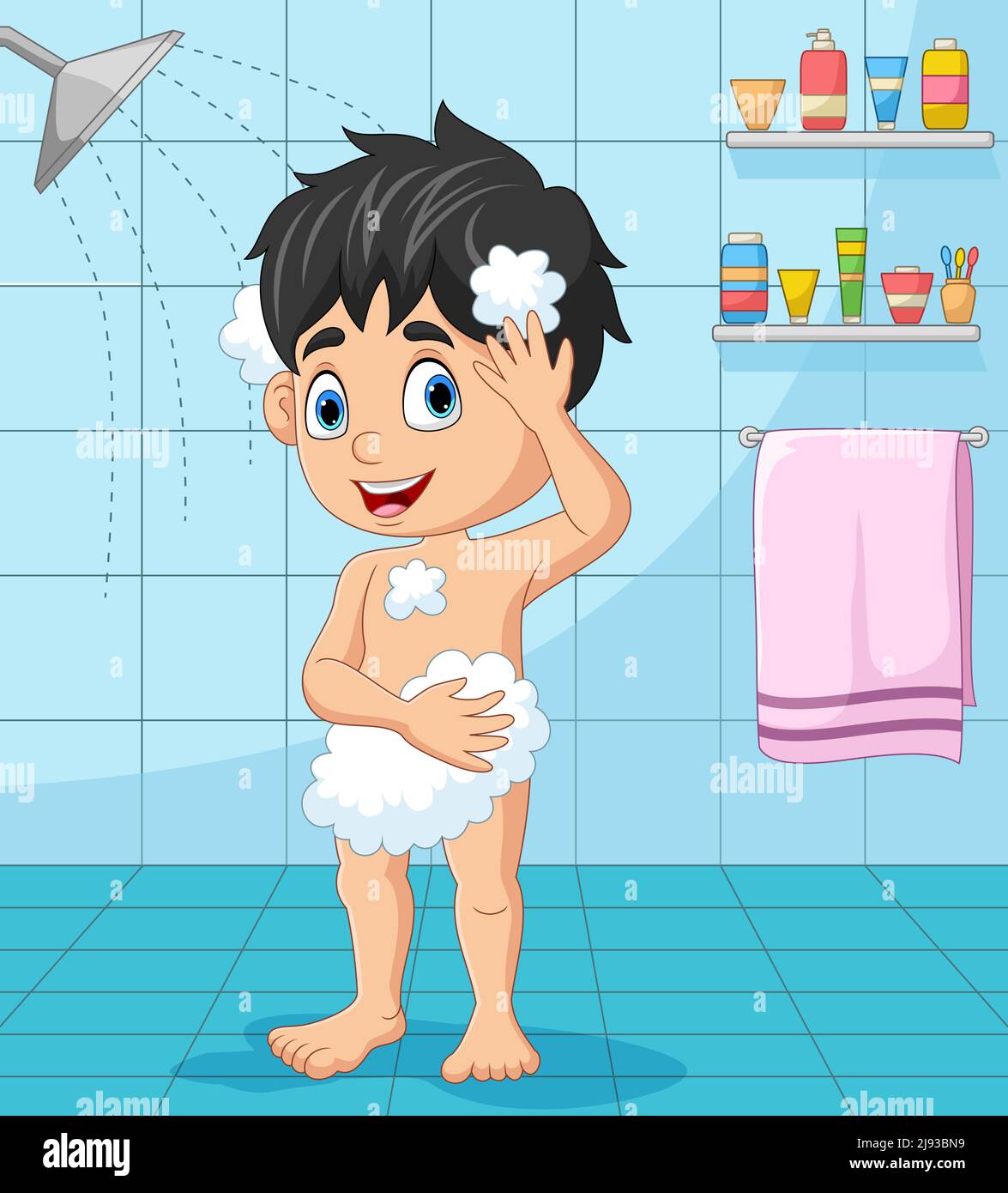 Taking bath cartoon hi-res stock photography and images - Alamy