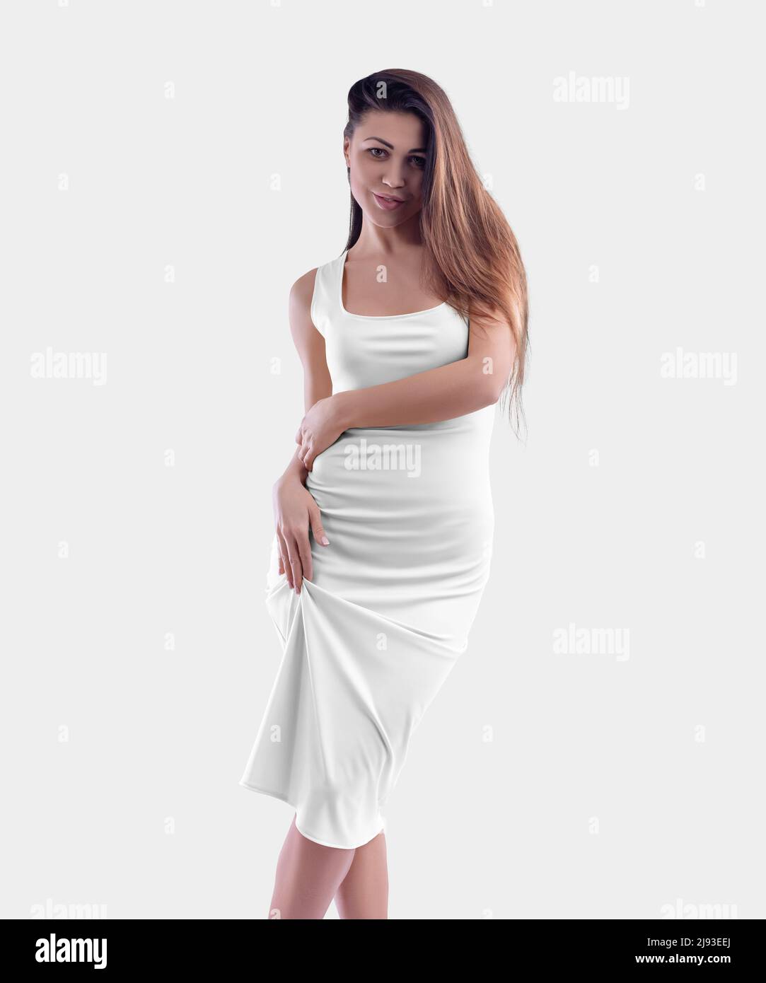 Awesom slim woman in sexy dress Stock Photo - Alamy