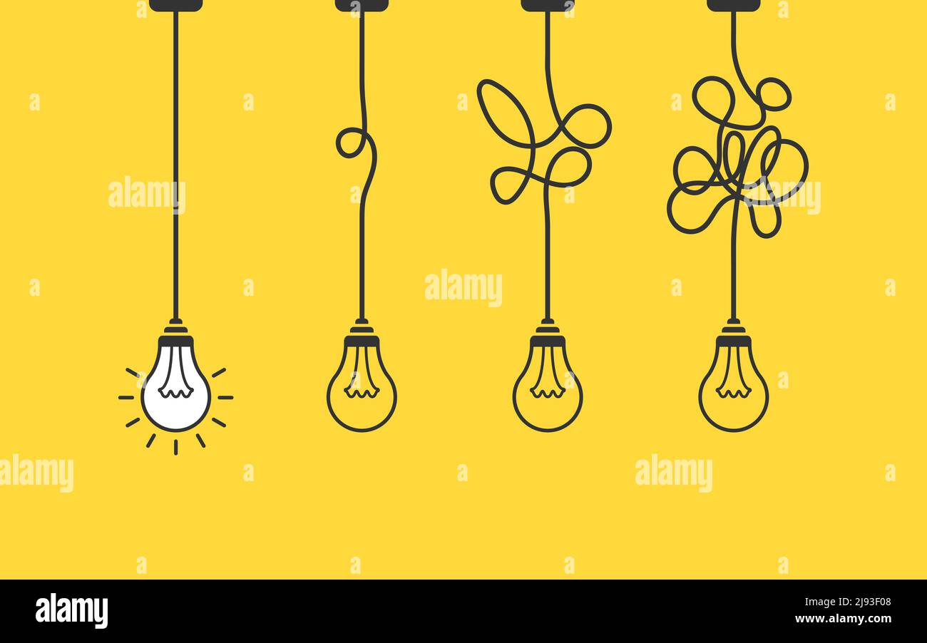 Electric lamp idea in flat style. Light bulb vector illustration on ...