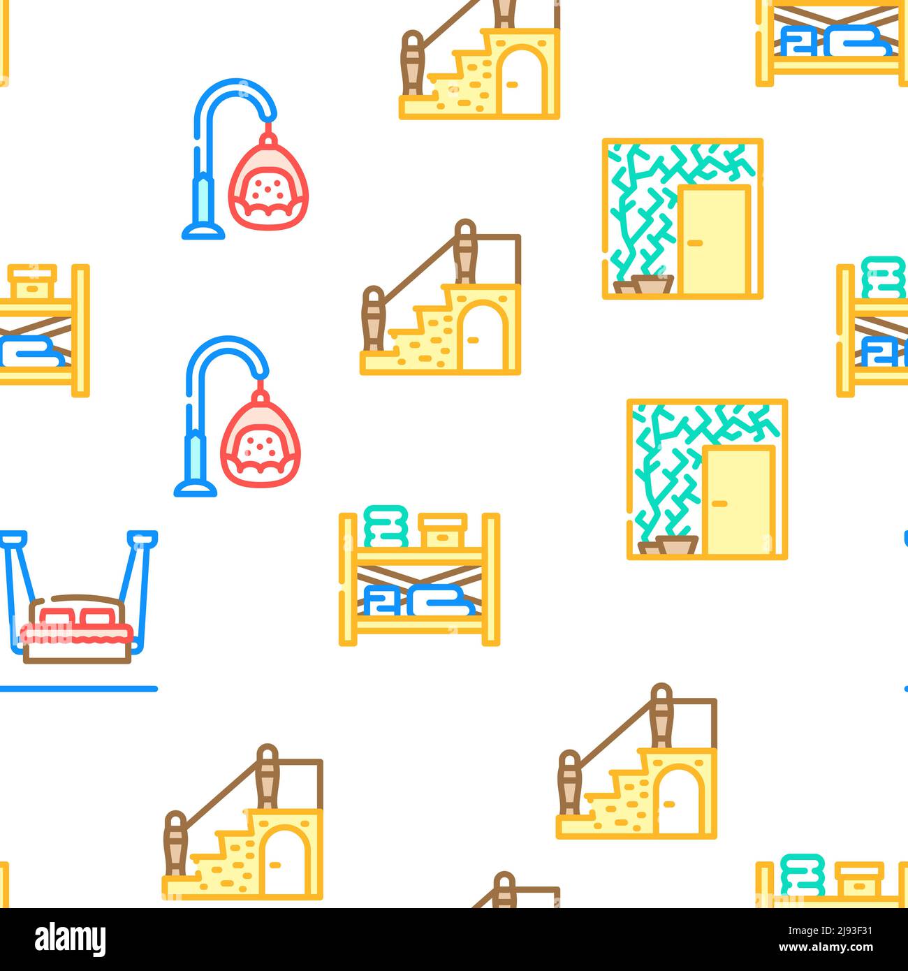Interior Style Design Vector Seamless Pattern Stock Vector Image & Art ...