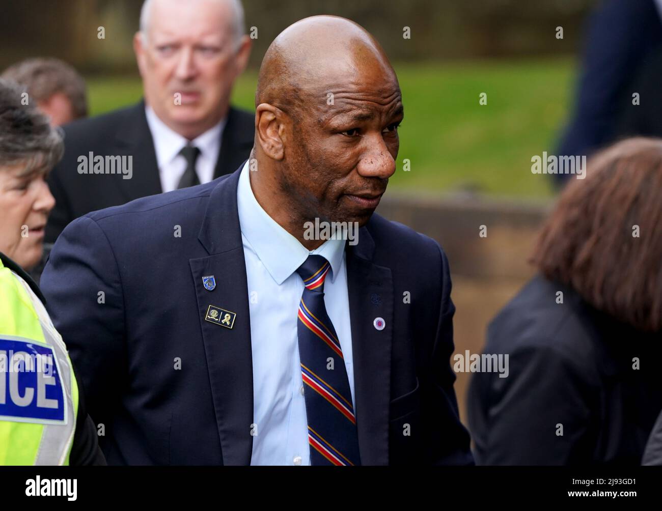 Former Rangers player Marvin Andrews arrives ahead of the funeral