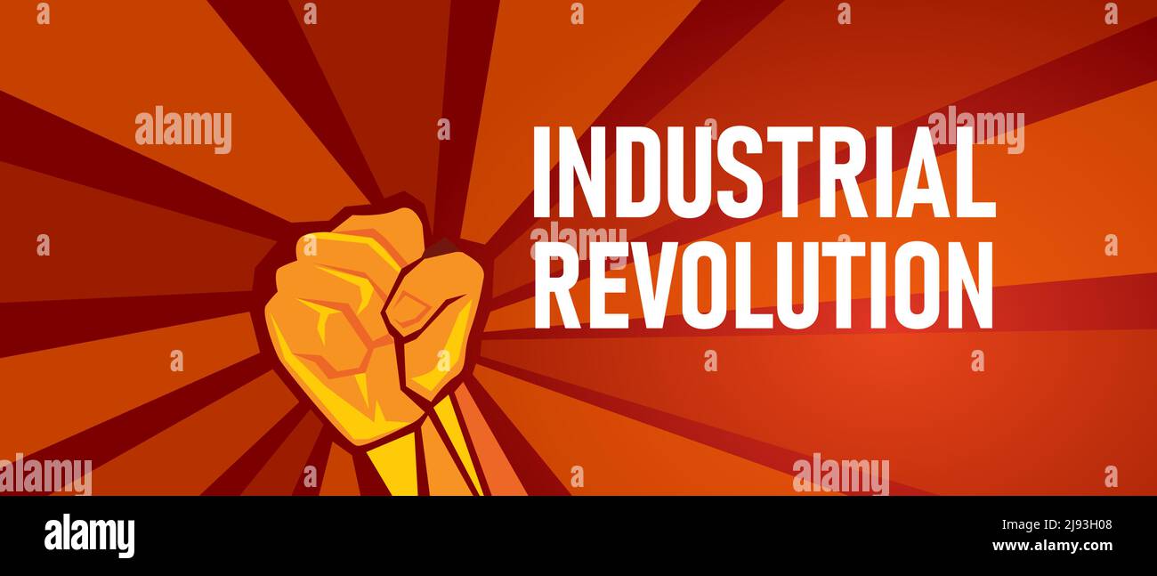 Industrial revolution major change in industry business Stock Vector
