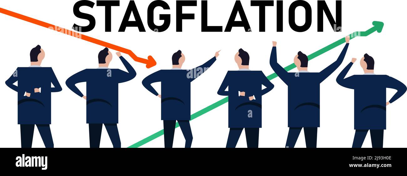Stagflation stagnation inflation chart going up down economic growth