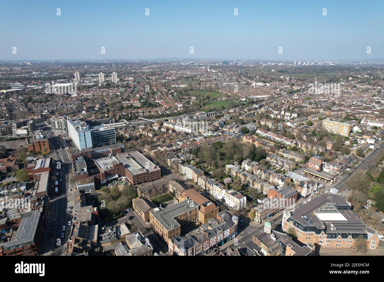 Twickenham London UK aerial drone Stock Photo