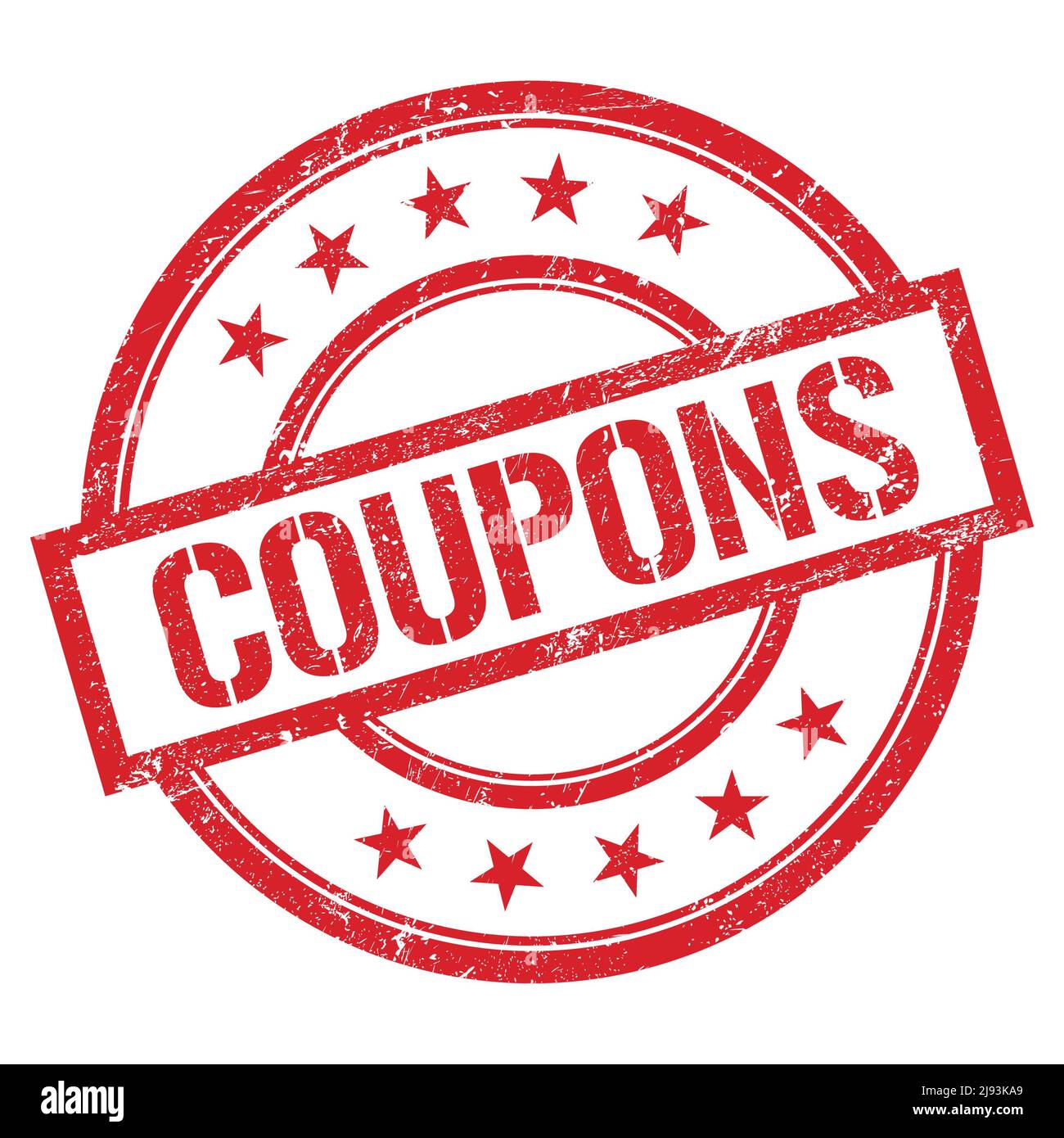 COUPONS text written on red round vintage rubber stamp Stock Photo - Alamy