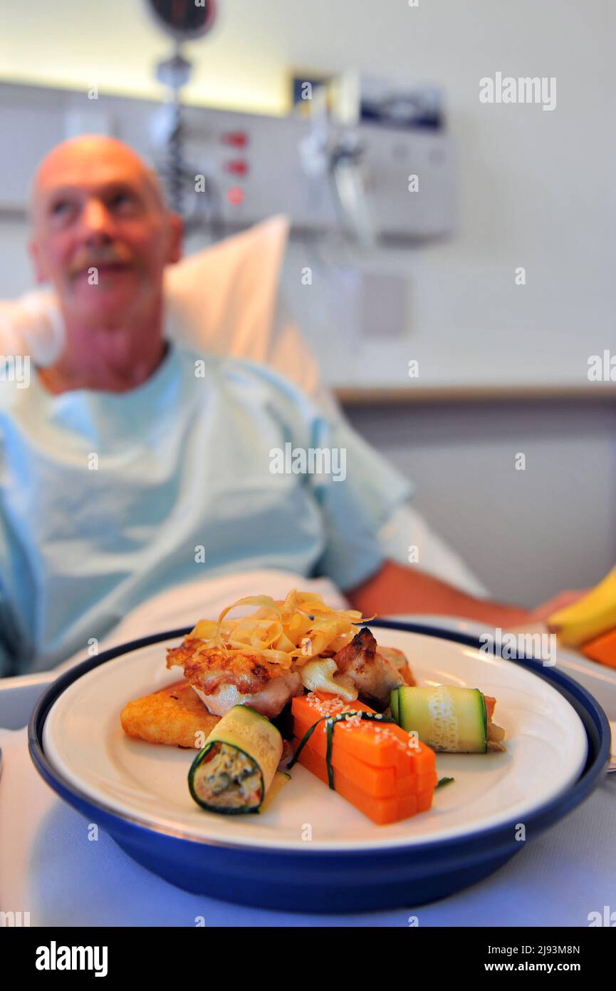 Modern plated summer hospital cuisine. Stock Photo