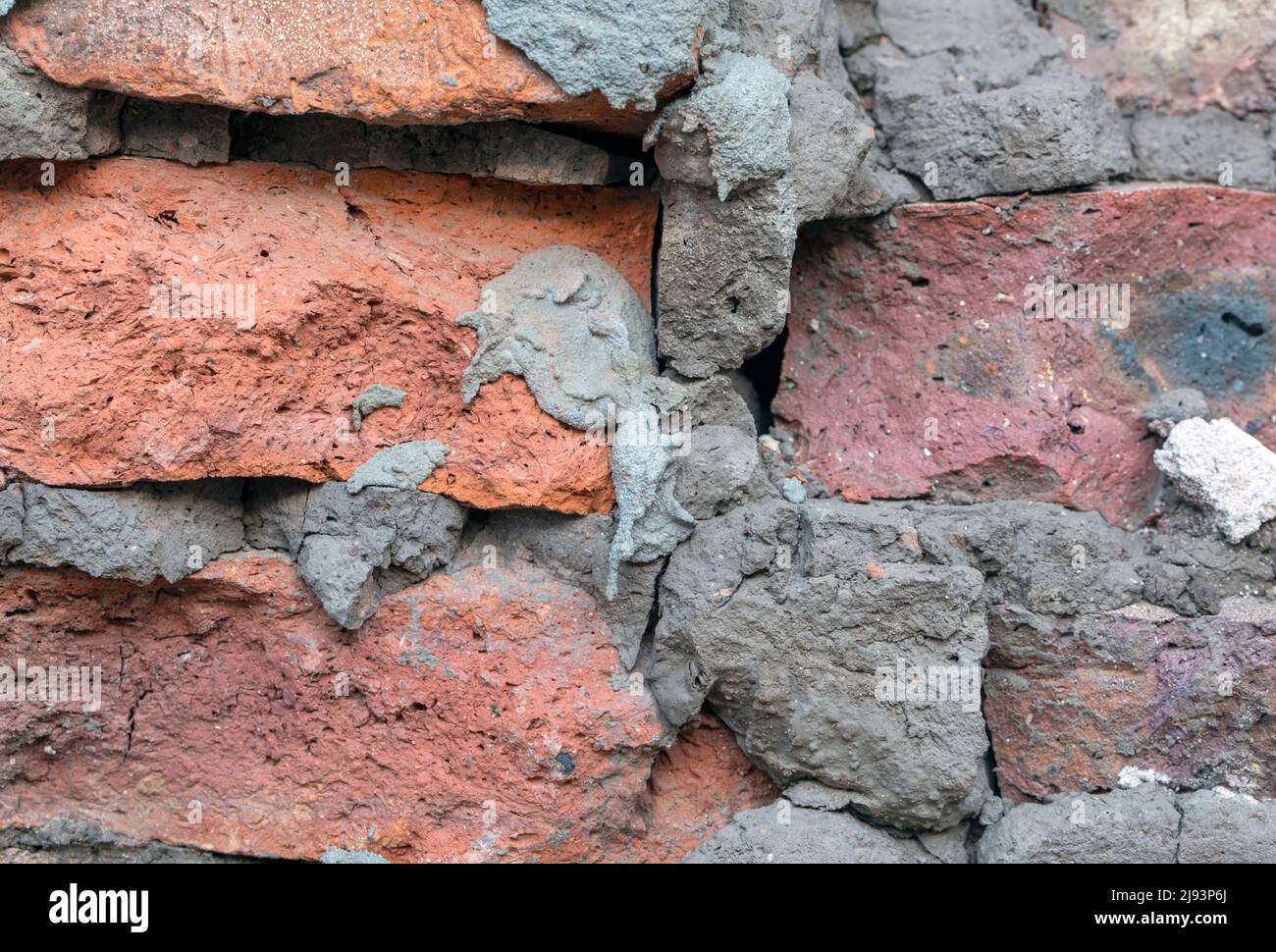 photo of old broken brick wall, background or texture concept Stock Photo Alamy