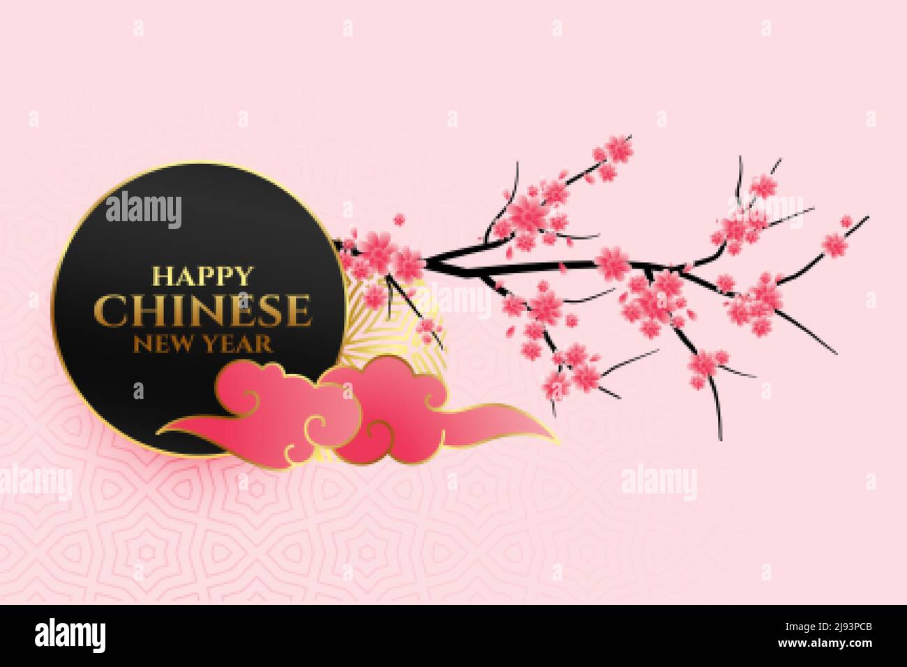 happy chinese new year flowers background design Stock Vector Image