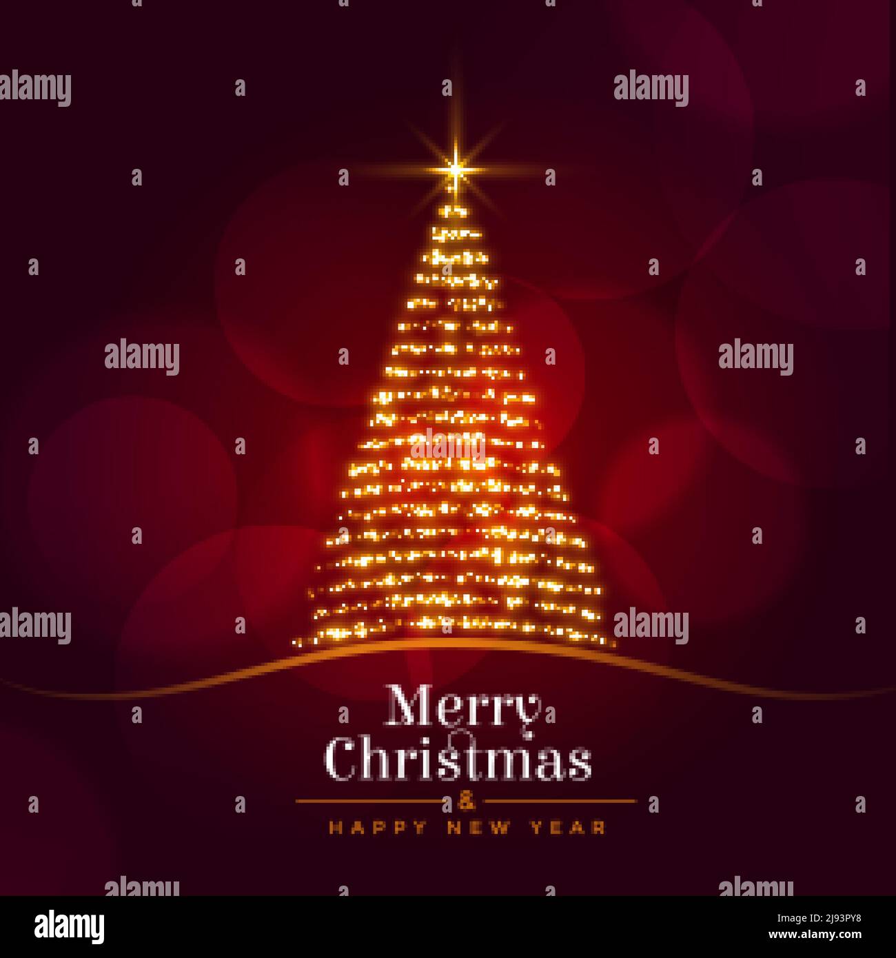 beautiful christmas sparkle tree festival background design Stock