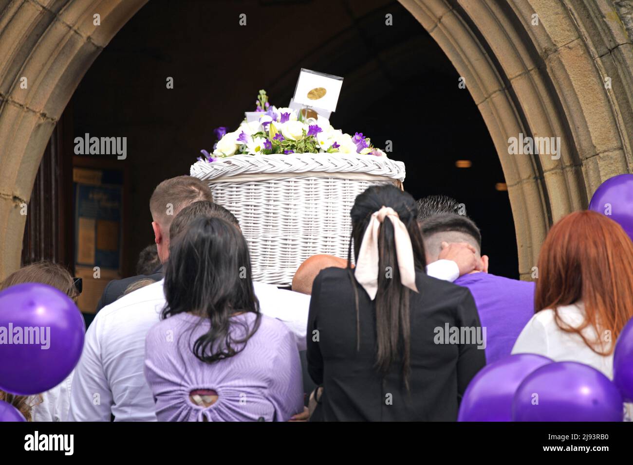 The Coffin For Katie Kenyon Is Carried Into St Leonard S Church Padiham Near Burnley In