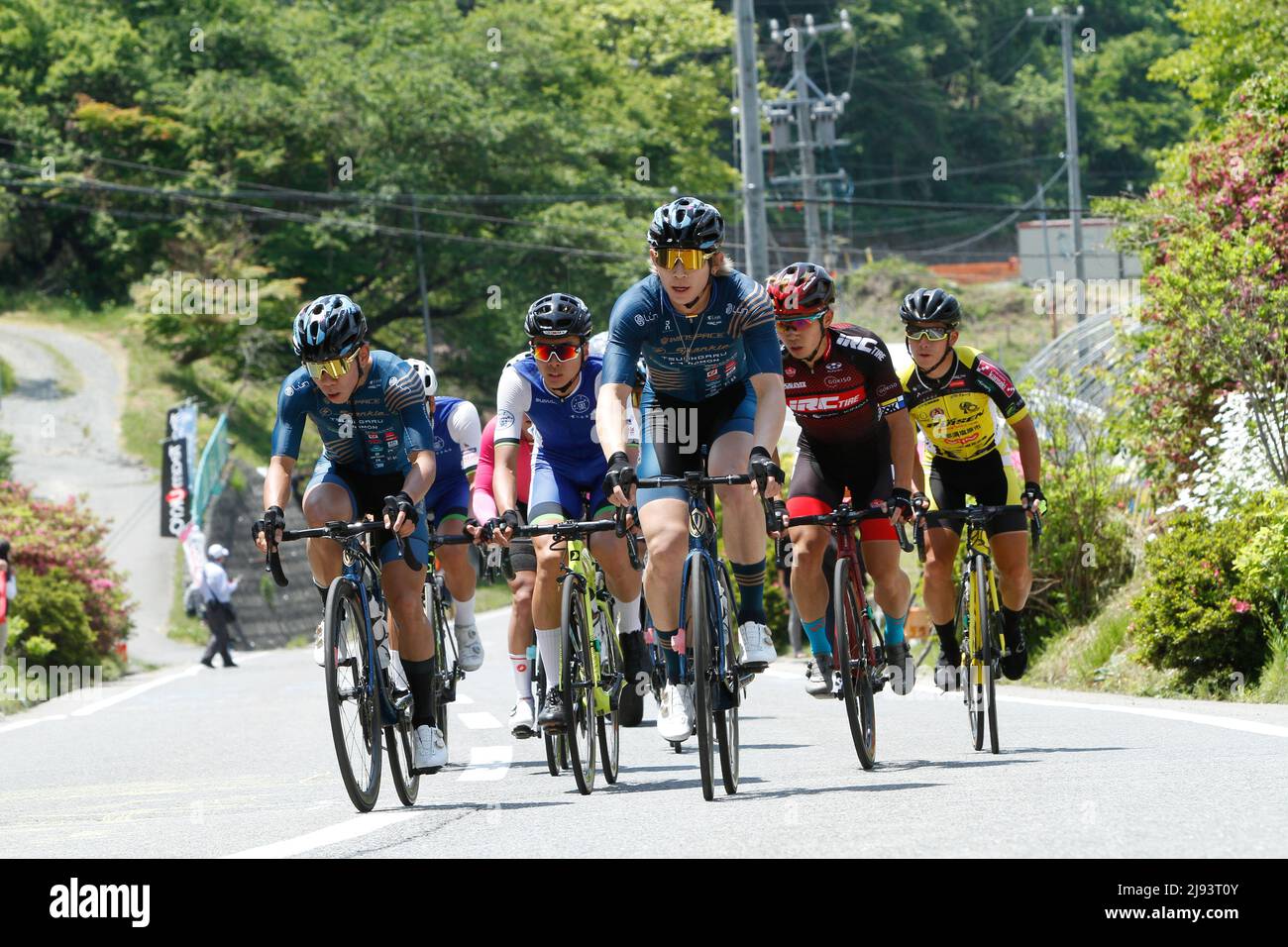 iida, nagano, japan, 2022/19/05 , professional cycling Tour of Japan held in Iida in spring 2022. Stock Photo