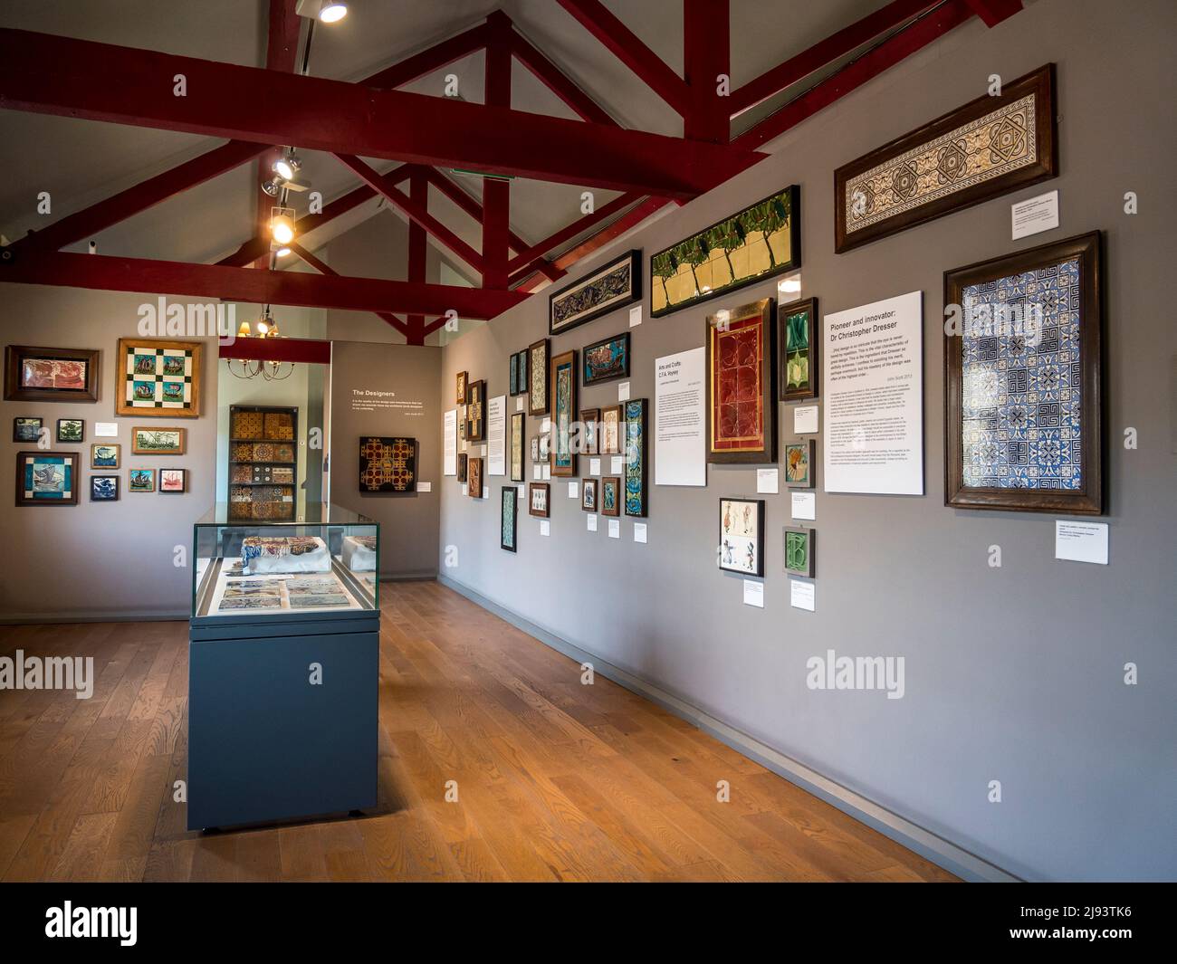This colourful image is of various wall panel displays at Jackfield