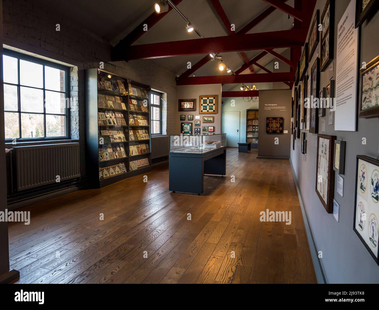 This colourful image is of various wall panel displays at Jackfield