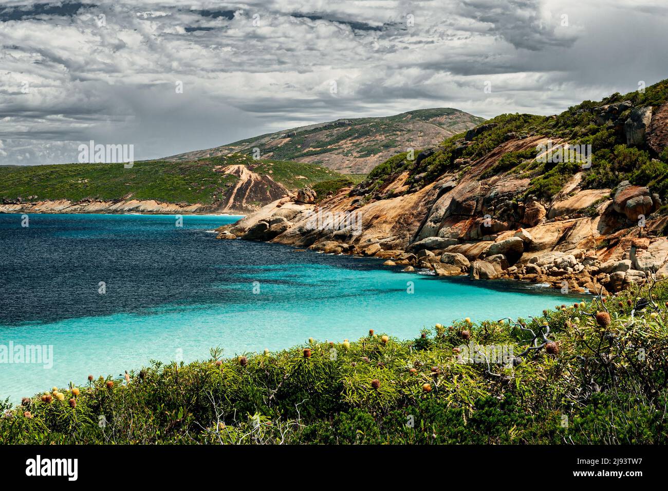Peaceful Little Hellfire Bay in Cape Le Grand National Park. Stock Photo