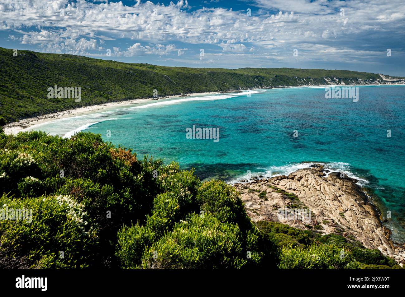View on the endless beauty of Observatory Beach in Esperance. Stock Photo