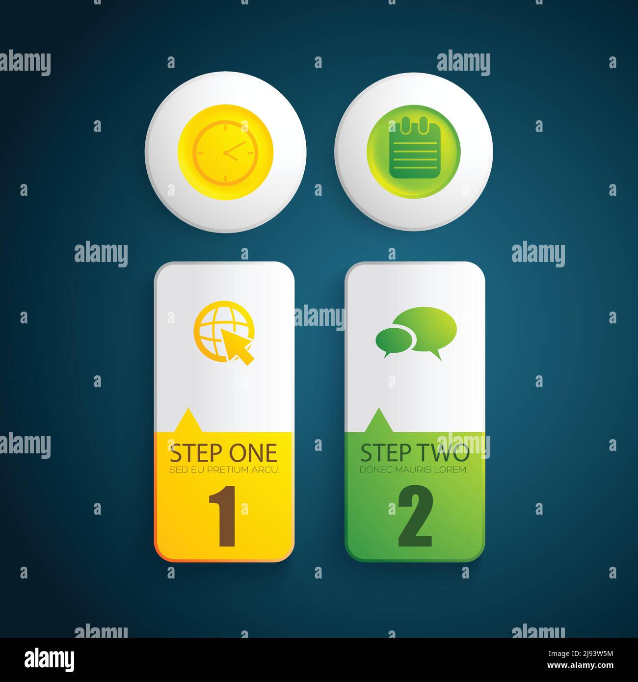 Two Rounds For Banner Ordered vertical and round business design concept banners set isolated ...