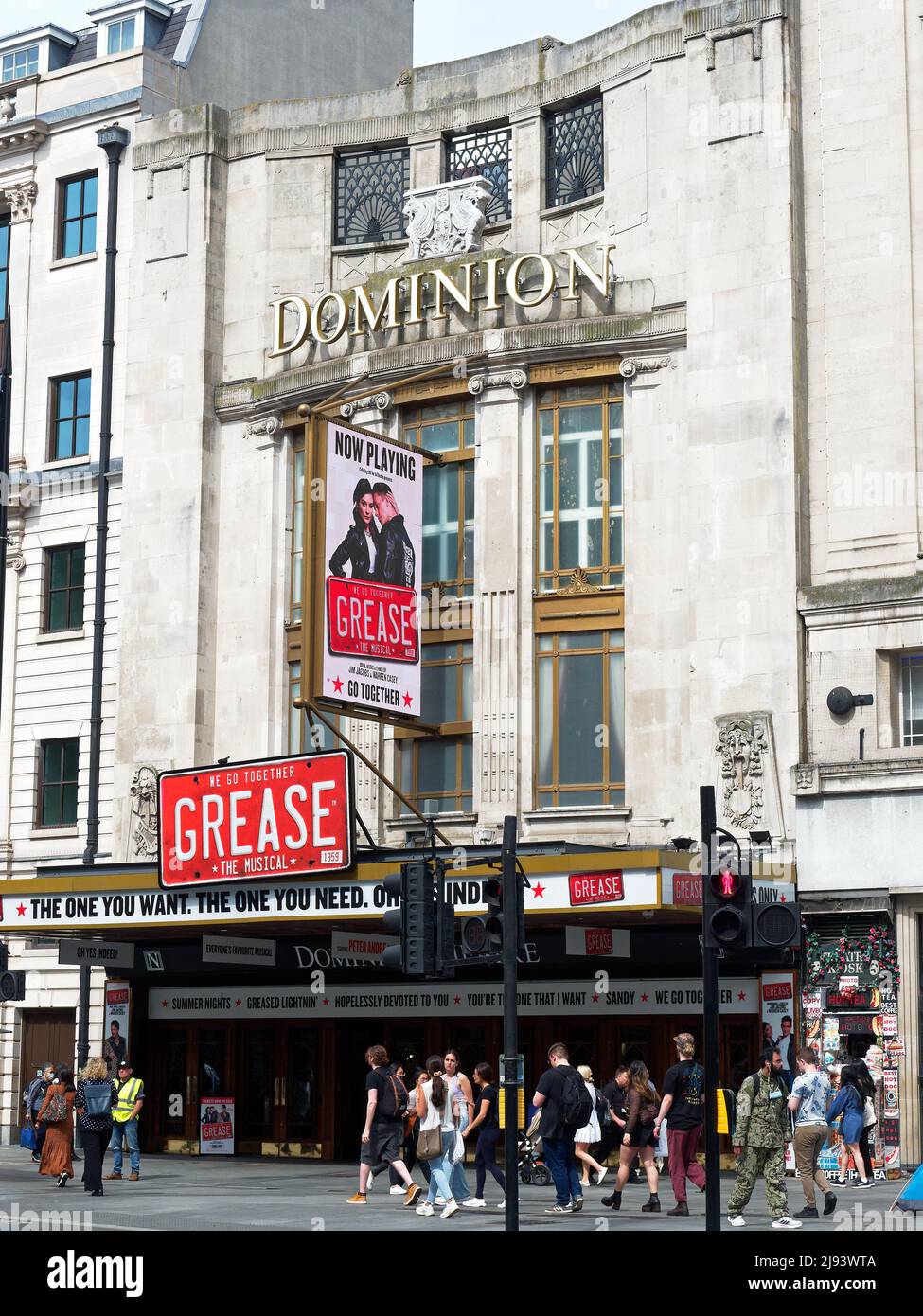 Front view of the Dominion Theatre in London Stock Photo