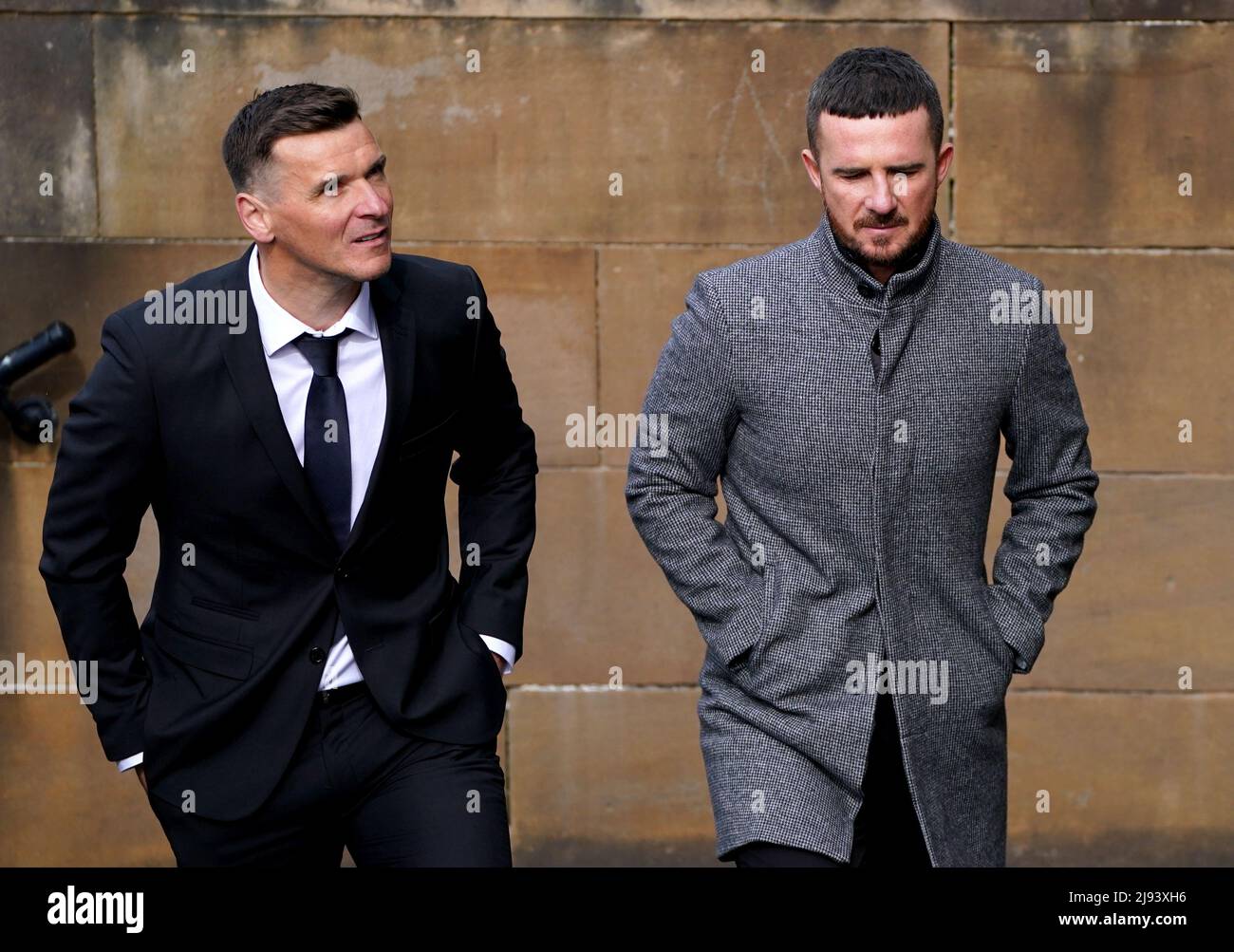 Former Rangers players Lee McCulloch (left) and Barry Ferguson arrive