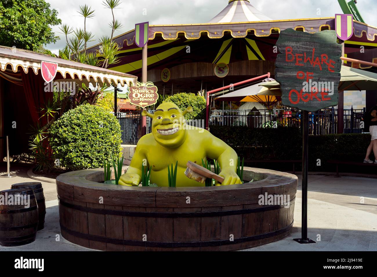 Gold Coast, Queensland, Australia - Shrek ride at Dreamworld theme park Stock Photo