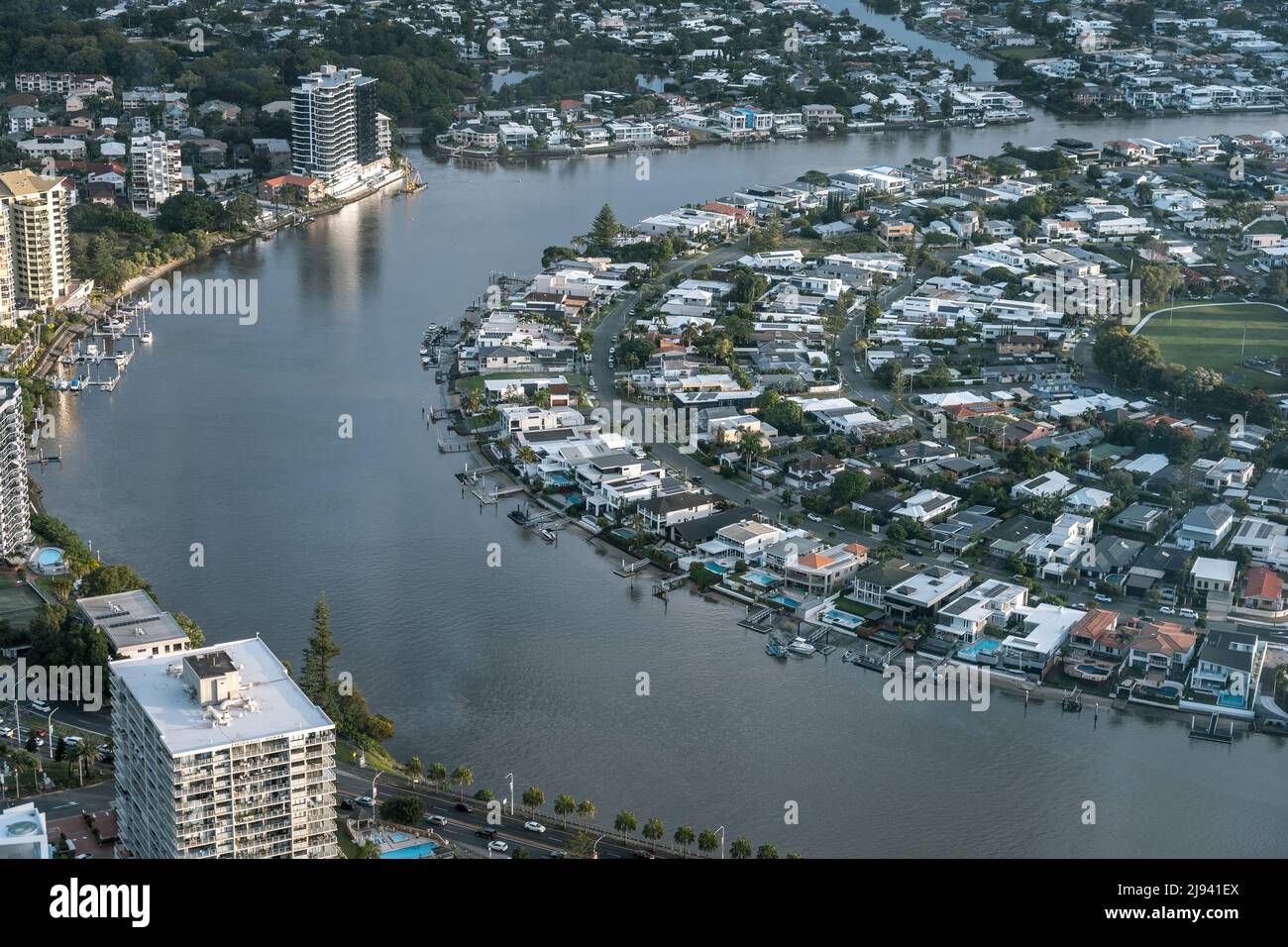 Surfers Paradise, Gold Coast, Australia Luxury houses along the