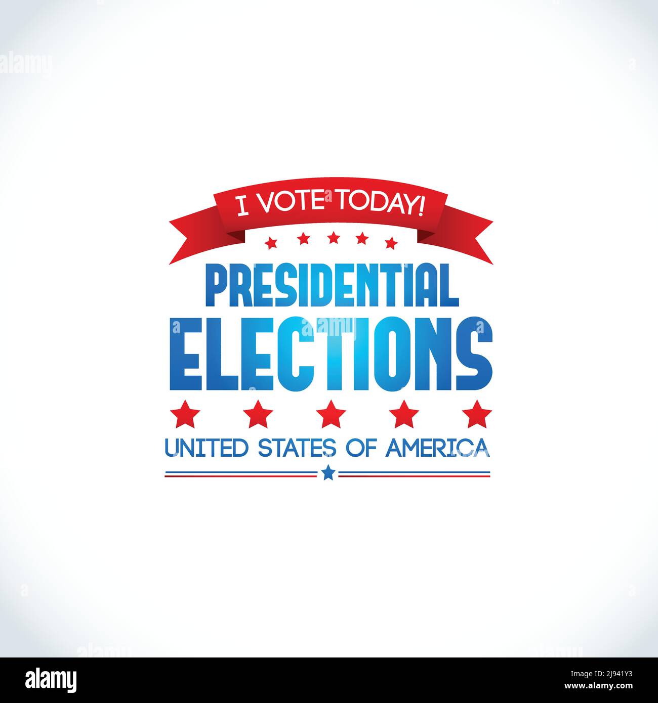 Decorative colored design poster on white background with slogan  to vote today on presidential elections in United States of America vector illustrat Stock Vector