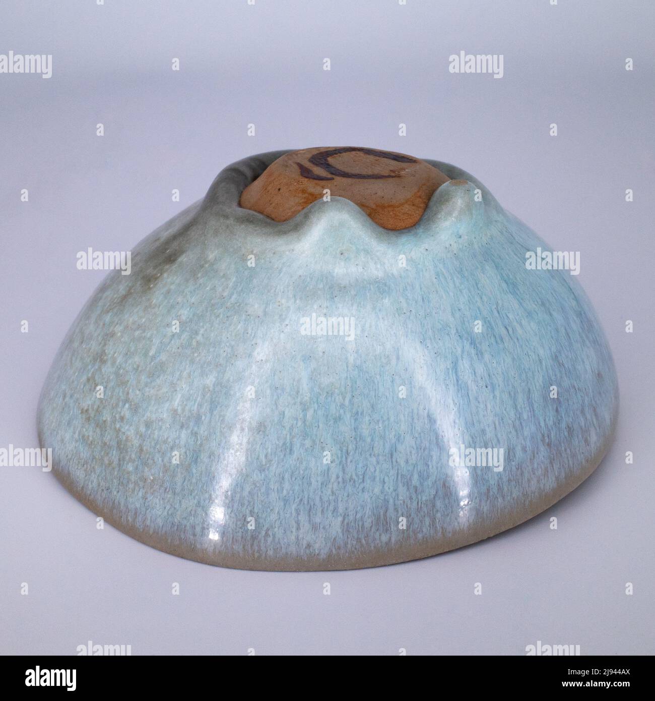 Japanese WabiSabi Junyao Jun Ware Style Drip Glaze Tea Bowl Stock