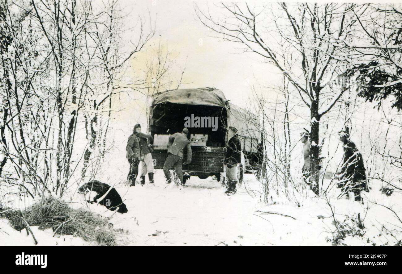 WWII WW2 german soldiers invades URSS - november 1942, wehrmacht - Operation Barbarossa - near Voronezh Russia Stock Photo
