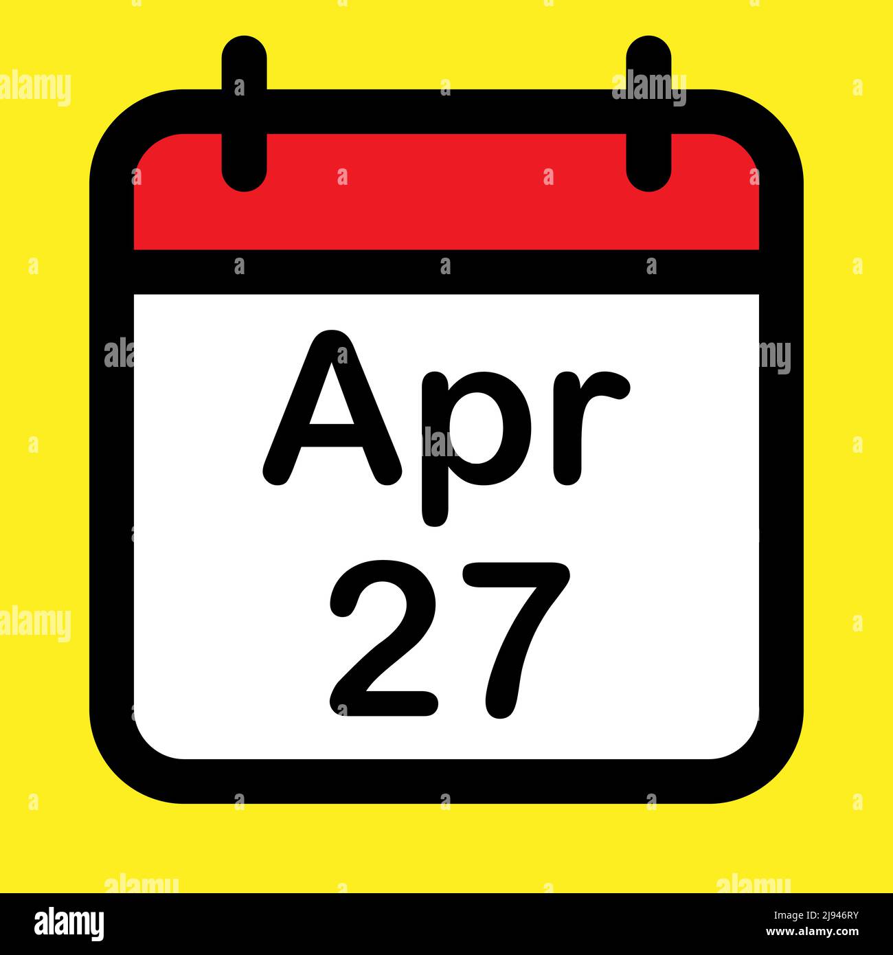 Calender icon twenty-seventh April, vector illustration Stock Vector ...
