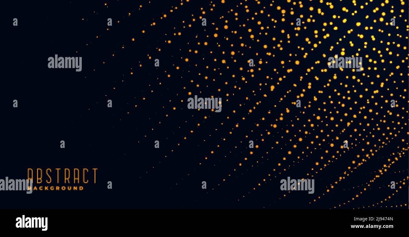 abstract black background with golden particles trail Stock Vector ...