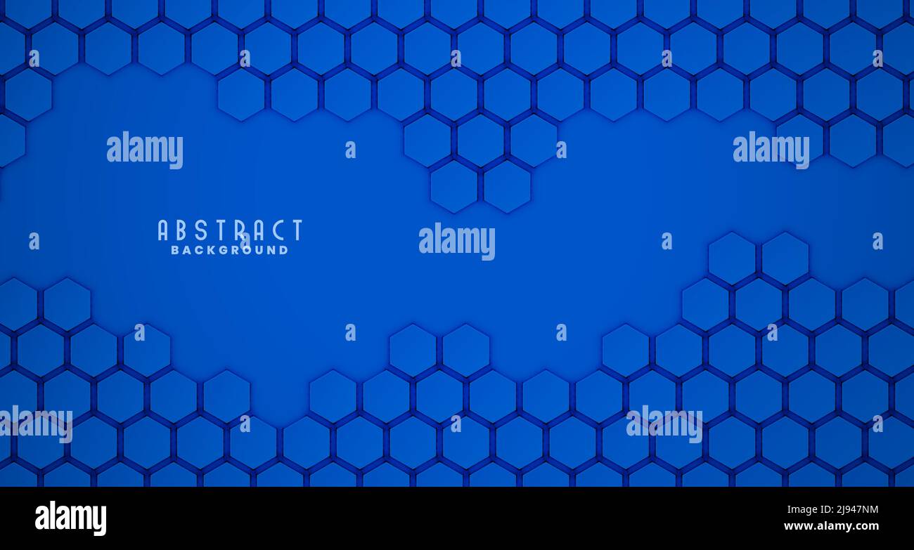 blue 3d hexagonal pattern clean background design Stock Vector Image ...