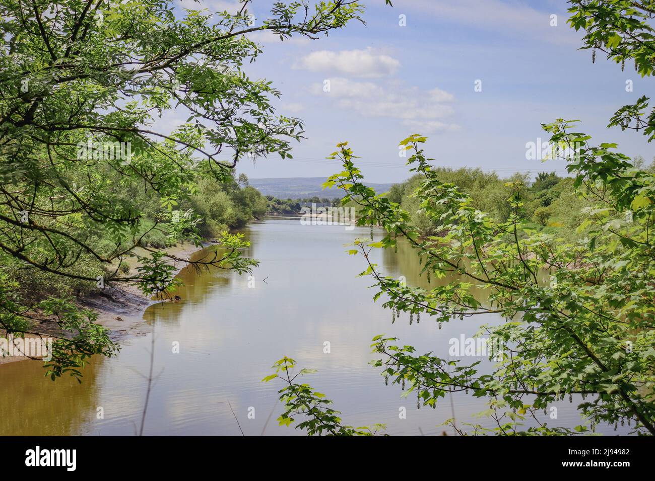 View down the River Dee towards North Wales Stock Photo
