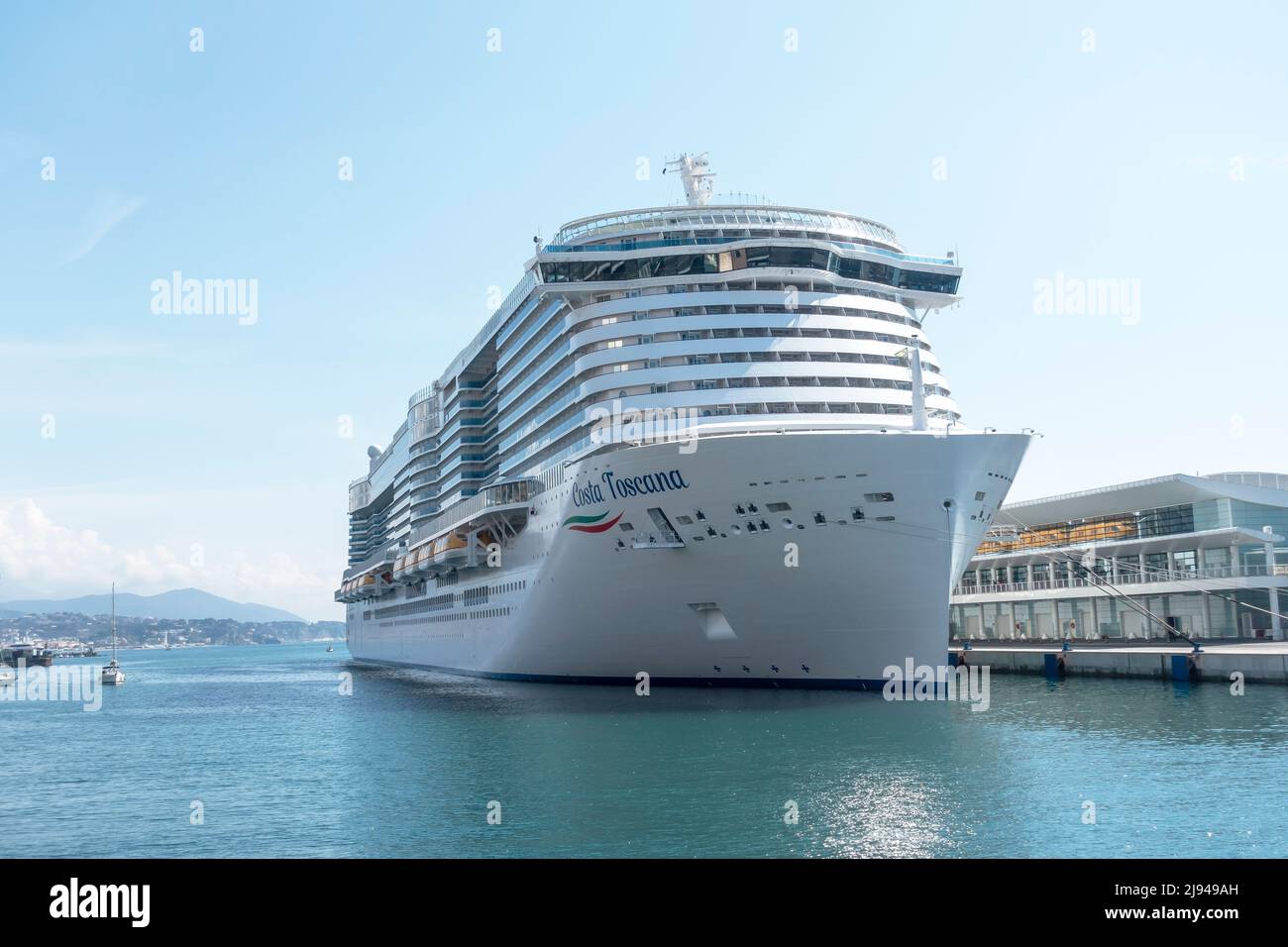 Savona, Italy - May 4, 2022. Costa Toscana cruise ship. Costa Toscana is the sister ship to Costa Smeralda. Stock Photo