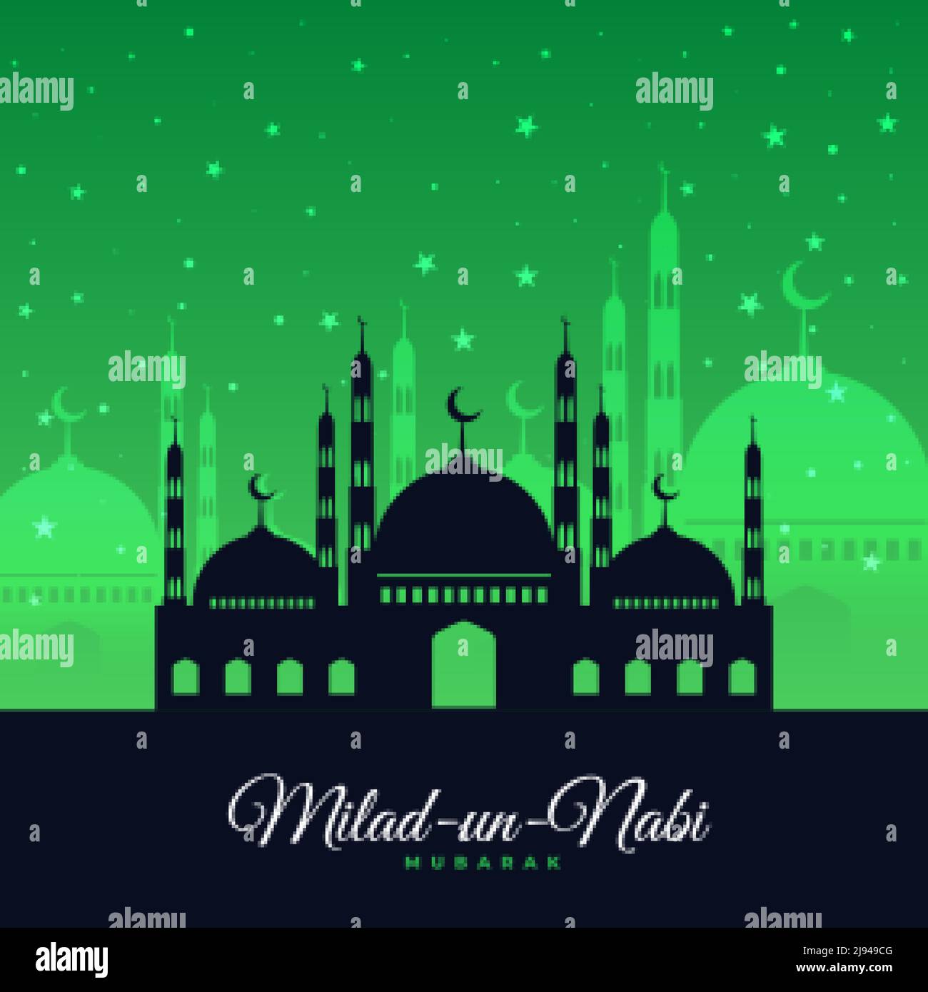 green eid milad un nabi festival card design Stock Vector Image ...