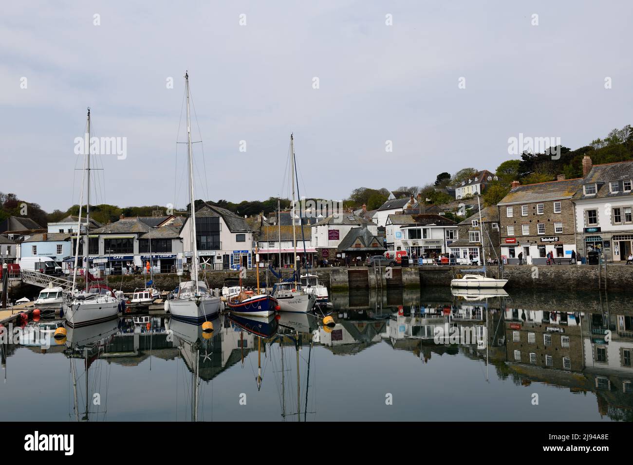 Padstow Harbour with Boats and People Cornwall England uk Stock Photo