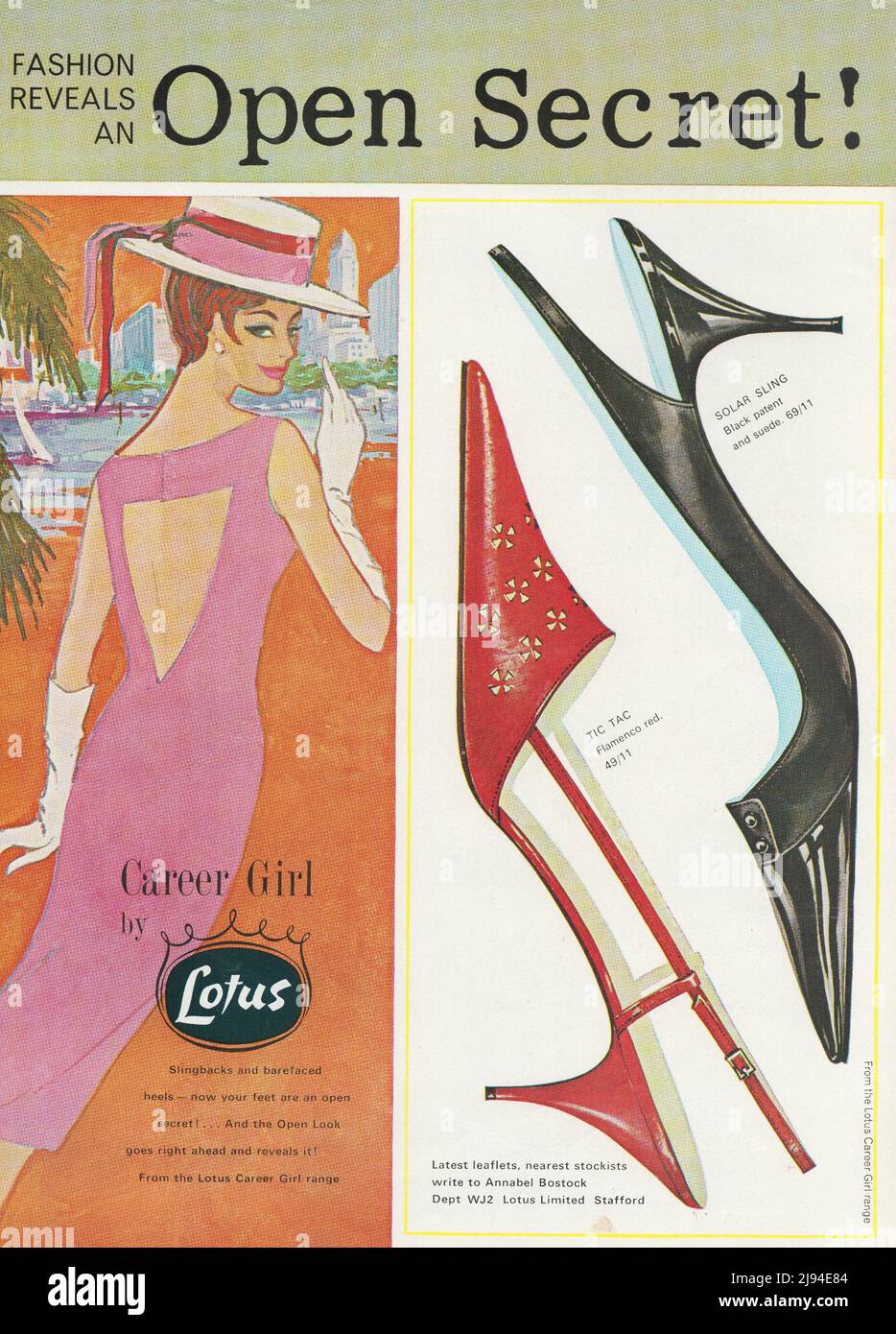 Career Girl by Lotus Lotus ladies shoes vintage paper advertisement advert 1980s 1970s Stock Photo