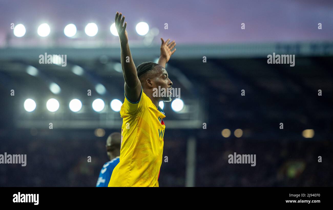 LIVERPOOL, ENGLAND - MAY 19: Jean-Philippe Mateta during the Premier League match between Everton and Crystal Palace at Goodison Park on May 19, 2022 in Liverpool, United Kingdom. (Photo by Sebastian Frej) Stock Photo